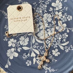 Altar'd State Gold-Tone Cross Necklace
